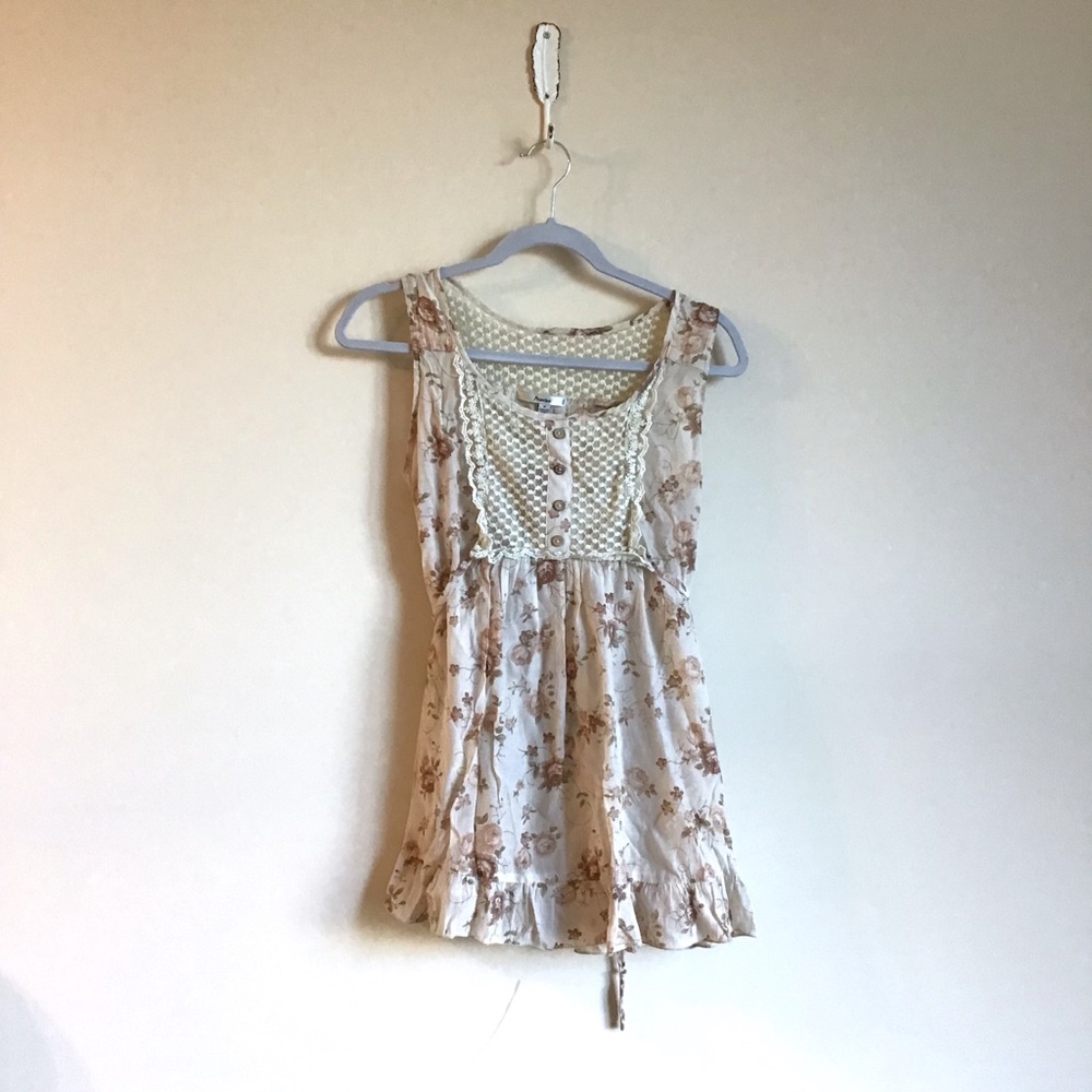 Papaya Tan floral tunic sz medium - Picture 2 of 4